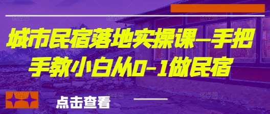 城市民宿落地实操课—手把手教小白从0-1做民宿-三石资源库