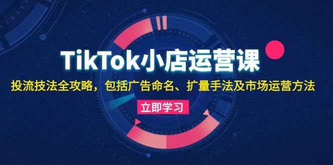 （13063期）TikTok小店运营课：投流技法全攻略，包括广告命名 扩量手法及市场运营方法-三石资源库