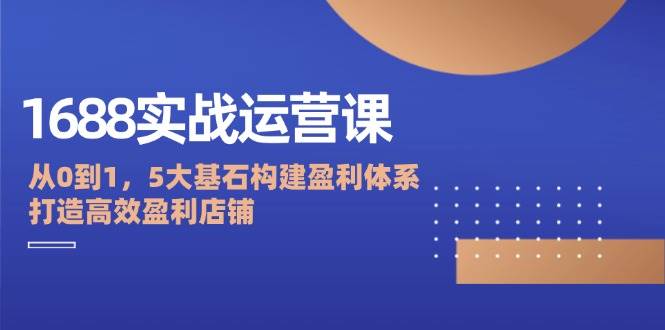 （12482期）1688实战运营课：从0到1，5大基石构建盈利体系，打造高效盈利店铺-三石资源库