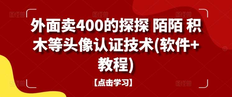 外面卖400的探探 陌陌 积木等头像认证技术(软件+教程)-三石资源库