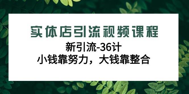 实体店引流视频课程，新引流-36计，小钱靠努力，大钱靠整合（48节课）-三石淘金网