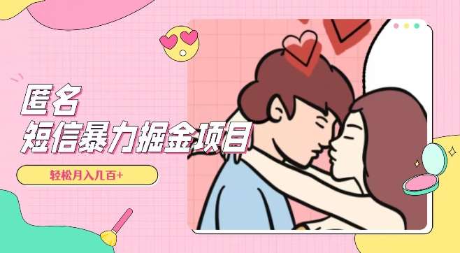 全网首发，揭秘超冷门匿名短信项目，通过信息差日入几百+【揭秘】-三石资源库