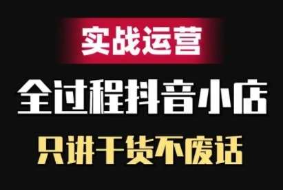 抖音小店精细化实战运营，只讲干货不废话-三石资源库