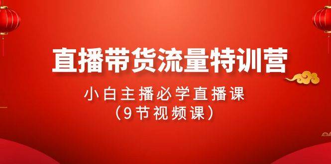 2024直播带货流量特训营，小白主播必学直播课（9节视频课）-三石淘金网
