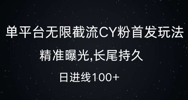 单平台无限截流创业粉首发玩法，精准曝光，长尾持久，日引流100+【揭秘】-三石资源库