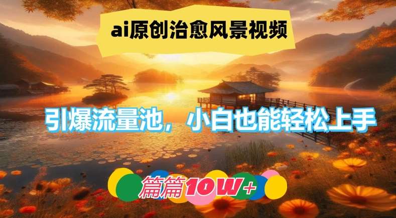 ai原创治愈风景视频，引爆流量池，小白也能轻松上手，篇篇10w+【揭秘】-三石资源库