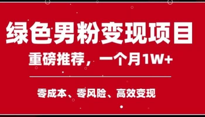 手机操作，月入1W以上副业领袖绿色男粉高客单价项目-三石资源库