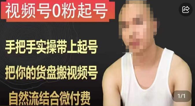 天诺老吴视频号0粉起号课程，手把手实操带上起号，把你的货盘搬视频号，自然流结合微付费-三石资源库