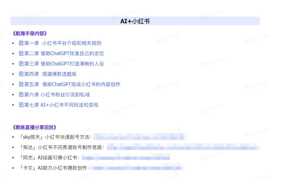 图片[3]-AI破局手册+教练分享合集：AI提示词/AI+小红书 /AI+公众号/AI+绘画/AI编程-三石资源库