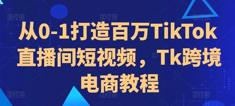 从0-1打造百万TikTok直播间短视频，Tk跨境电商教程-三石淘金网