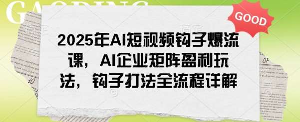 2025年AI短视频钩子爆流课，AI企业矩阵盈利玩法，钩子打法全流程详解-三石资源库