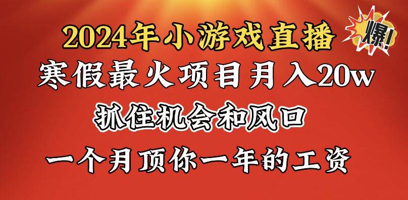 （8778期）2024年寒假爆火项目，小游戏直播月入20w+，学会了之后你将翻身-三石资源库
