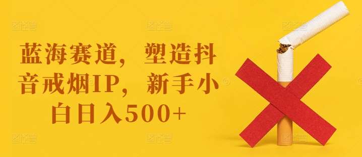 蓝海赛道，塑造抖音戒烟IP，新手小白日入500+【揭秘】-三石淘金网