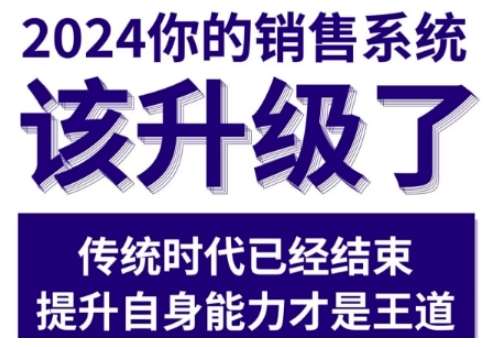 2024能落地的销售实战课，你的销售系统该升级了-三石淘金网