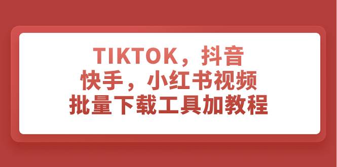 （7714期）TIKTOK，抖音，快手，小红书视频批量下载工具加教程-三石资源库