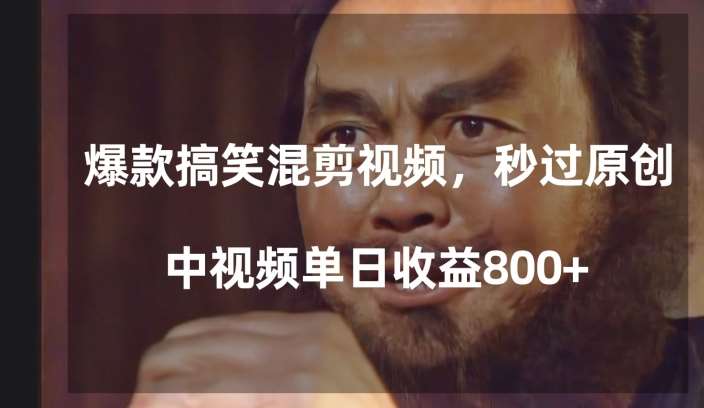 爆款搞笑混剪视频，百分百过原创，单日中视频播放收益800+【揭秘】-三石淘金网