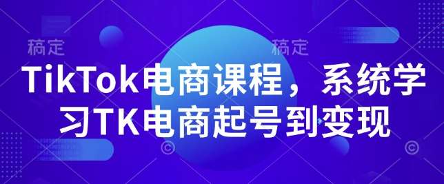 TikTok电商课程，​系统学习TK电商起号到变现-三石资源库