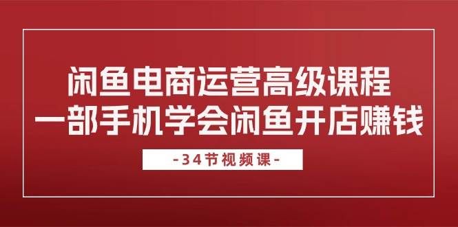 （10686期）闲鱼电商运营高级课程，一部手机学会闲鱼开店赚钱（34节课）-三石资源库
