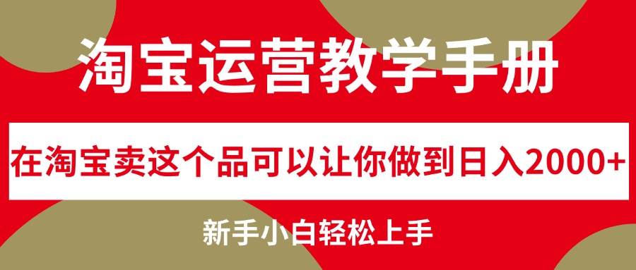 （12351期）淘宝运营教学手册，在淘宝卖这个品可以让你做到日入2000+，新手小白轻...-三石资源库