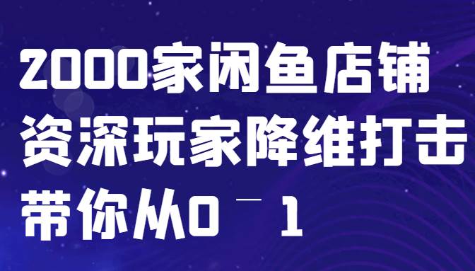 闲鱼已经饱和？纯扯淡！2000家闲鱼店铺资深玩家降维打击带你从0–1-三石淘金网