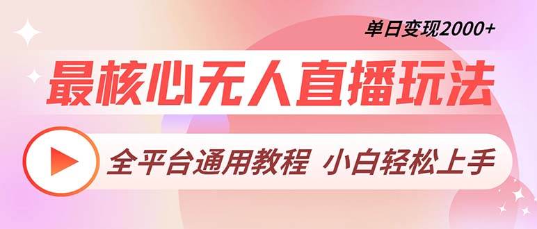 （13221期）最核心无人直播玩法，全平台通用教程，单日变现2000+-三石资源库