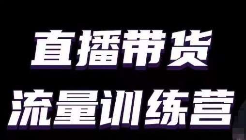 直播带货流量训练营，小白主播必学直播课-三石资源库
