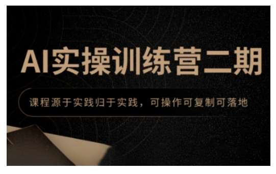 AI实操训练营二期，课程源于实践归于实践，可操作可复制可落地-三石淘金网