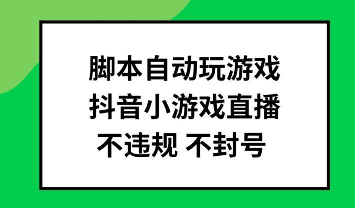脚本自动玩游戏，抖音小游戏直播，不违规不封号可批量做【揭秘】-三石资源库