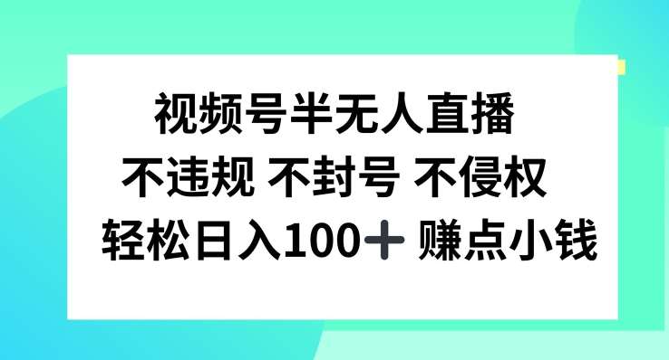 视频号半无人直播，不违规不封号，轻松日入100+【揭秘】-三石资源库
