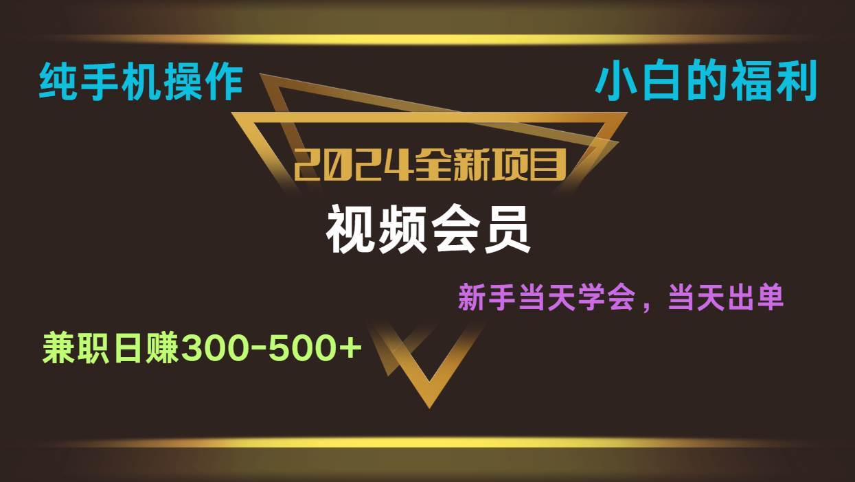 影视会员兼职日入500-800，纯手机操作当天上手当天出单 小白福利-三石淘金网