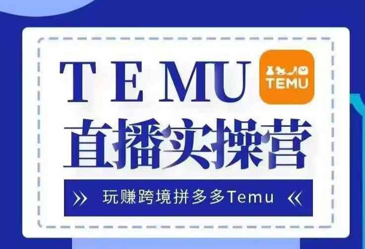 Temu直播实战营，玩赚跨境拼多多Temu，国内电商卷就出海赚美金-三石资源库
