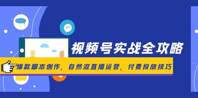 （14925期）视频号实战全攻略，爆款脚本创作，自然流直播运营，付费投放技巧-三石资源库