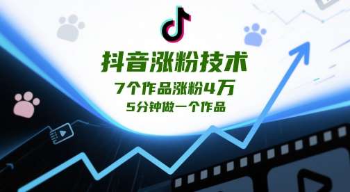 抖音涨粉技术，7个作品涨粉4W，5分钟做一个作品-三石淘金网