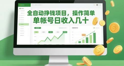 全自动挣钱项目，操作简单，单帐号日收入几十-三石淘金网
