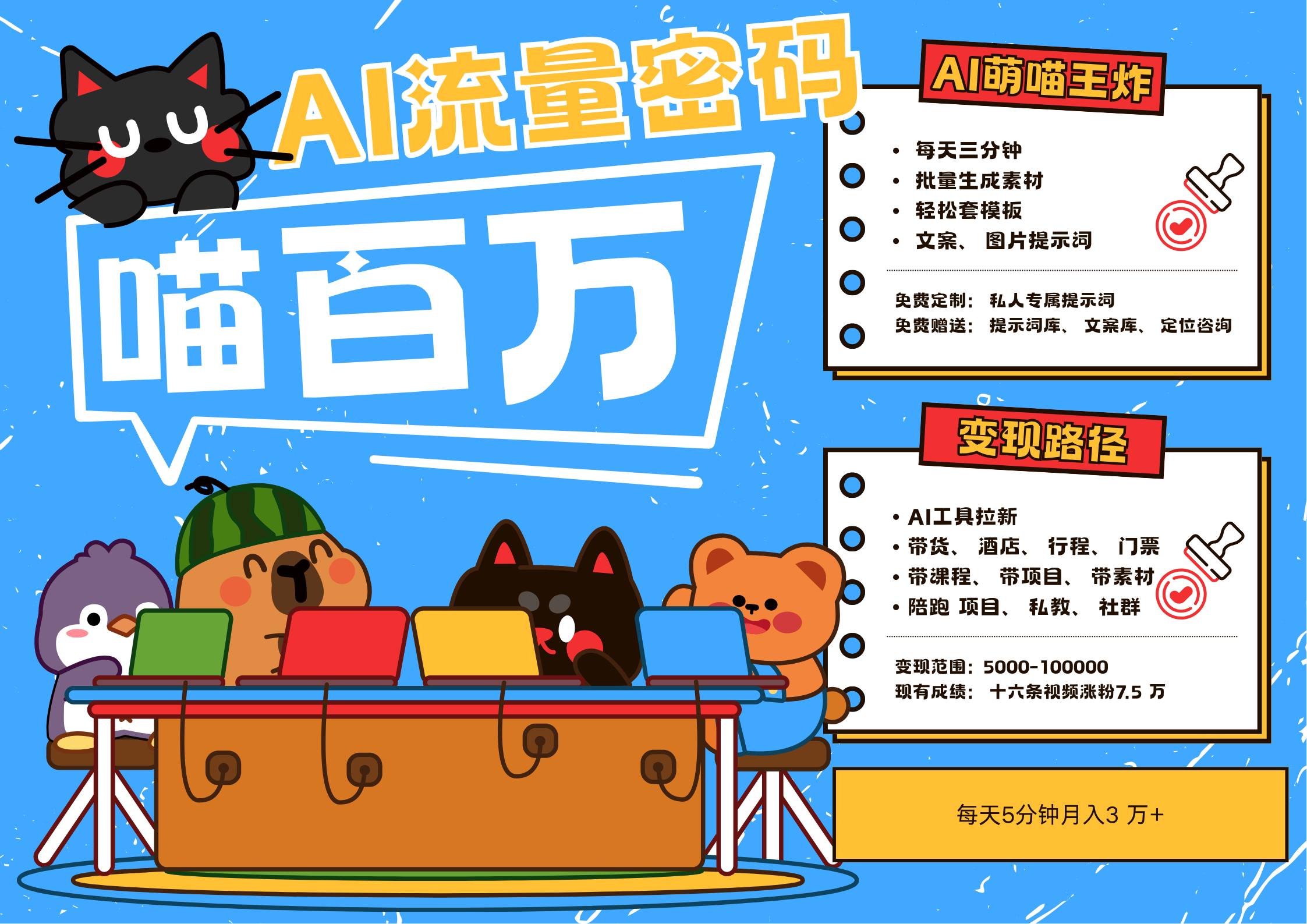 AI+宠物+旅行，2025最火流量密码 轻松用AI宠物做文旅账号，N种变现渠道月入五位数-三石资源库