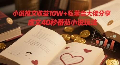 小说推文收益10W+私董会大佬分享，虐文40秒番茄小说玩法-三石淘金网