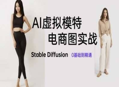 AI虚拟模特电商图实战，AI绘画Stable Diffusion 0基础到精通-三石淘金网