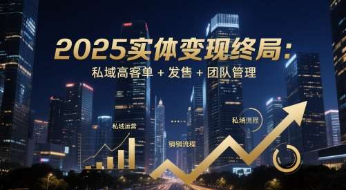 2025实体变现终局：私域高客单+发售+团队管理-三石资源库