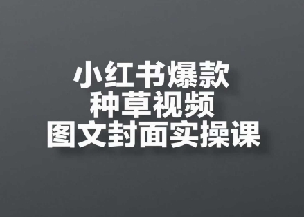 小红书爆款种草视频图文封面实操课，​开店、选品、引流、变现全流程-三石资源库