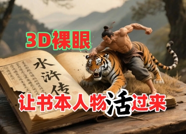 书本人物裸眼3D视频，新的玩法，流量超猛，保姆级教程-三石资源库