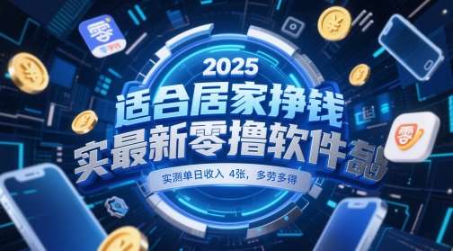 适合居家挣钱2025最新零撸软件，实测单日收入4张，多劳多得 一部手机即可操作【揭秘】-三石资源库