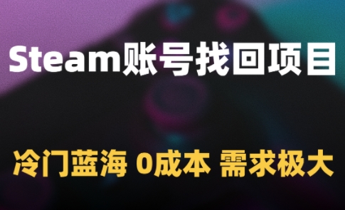 Steam账号找回项目，冷门蓝海，0成本，需求极大-三石资源库