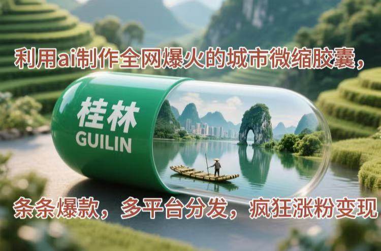 （14704期）利用ai制作全网爆火的城市微缩胶囊，条条爆款，多平台分发，疯狂涨粉变现-三石资源库
