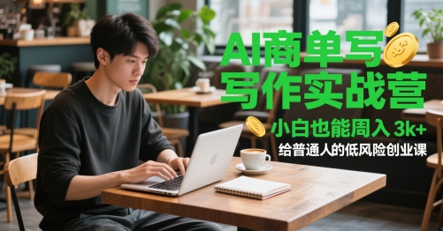 AI商单写作实战营，小白也能周入3k+，给普通人的低风险创业课-三石资源库