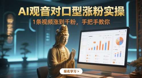 AI观音对口型涨粉实操，1条视频涨到千粉，手把手教你-三石资源库