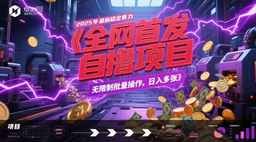 全网首发，2025年最新稳定暴力全自动自撸项目，无限制批量操作，日入多张【揭秘】-三石资源库