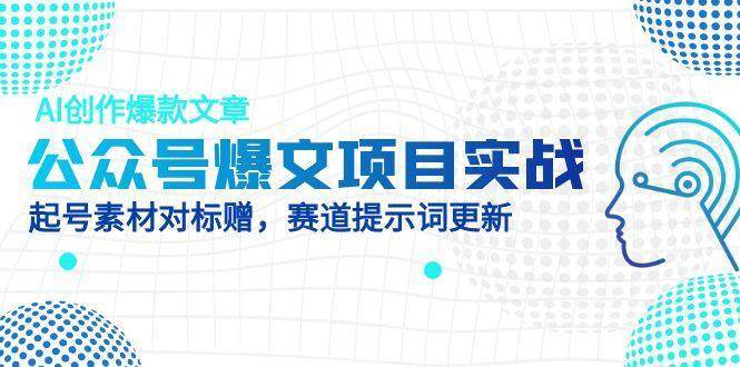 公众号爆文项目实战，AI创作爆款文章，起号素材对标赠（附赛道AI提示词）-三石淘金网