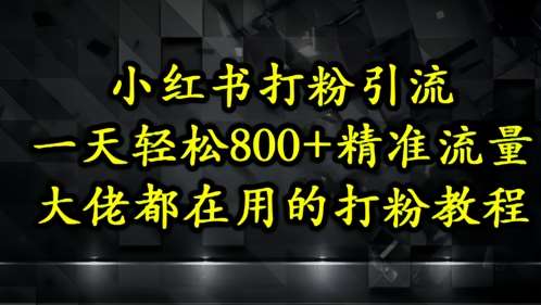 小红书打粉引流，一天轻松500+精准流量，大佬都在用的打粉教程-三石资源库