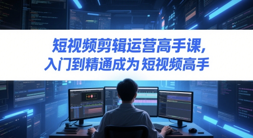 短视频剪辑运营高手课，入门到精通成为短视频高手-三石资源库