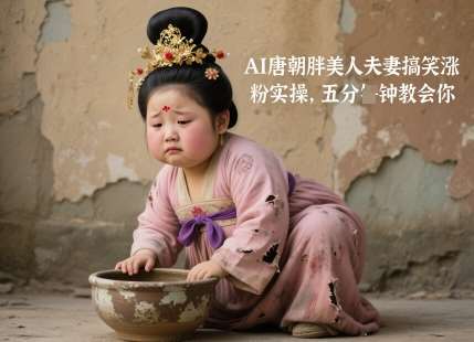 AI唐朝胖美人夫妻搞笑涨粉实操，五分钟教会你-三石淘金网